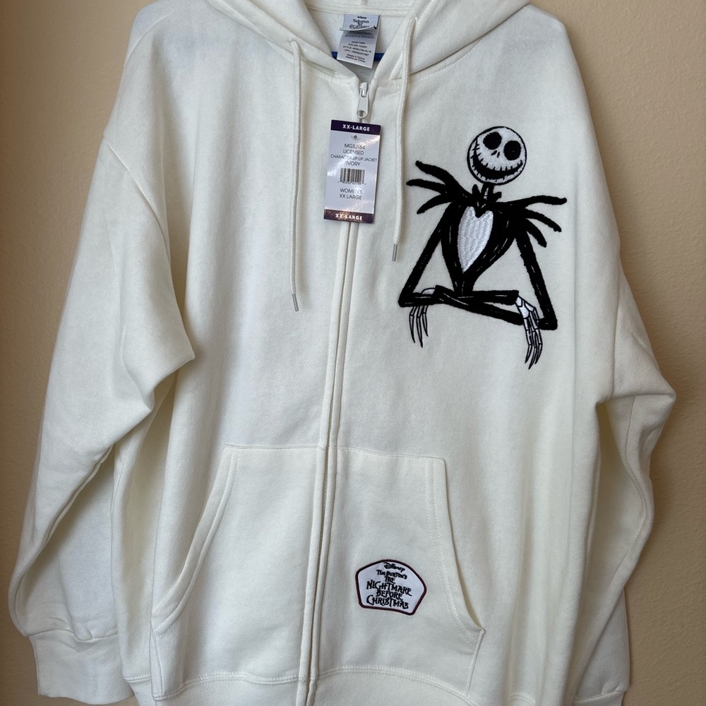 Disney Ivory 2XL  Hoodie with Jack Skellington